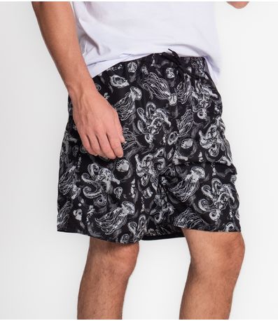 Bermuda Masculina Estampada TNO Preto