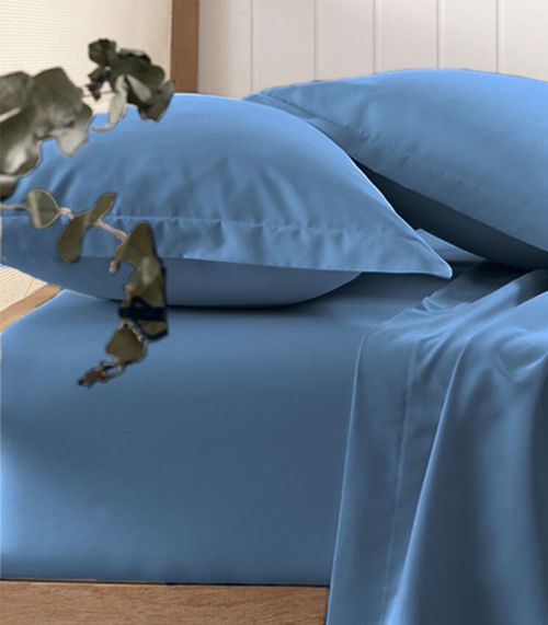 Lençol Toque Acetinado Casal Altenburg Azul