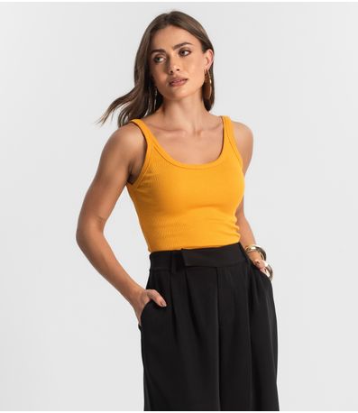Regata Feminina Em Ribana Endless Amarelo