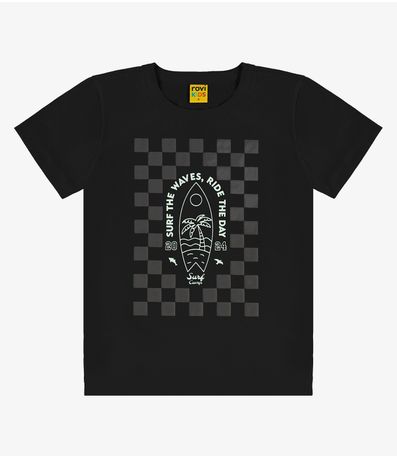 Camiseta Infantil Meia Malha Rovi Kids Preto