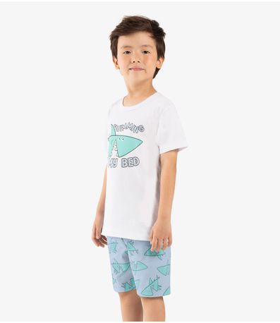 Pijama Infantil Masculino Meia Malha Rovi Kids Branco