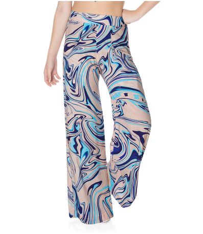 Calça Pantalona Estampada Juvenil Minty Rosa