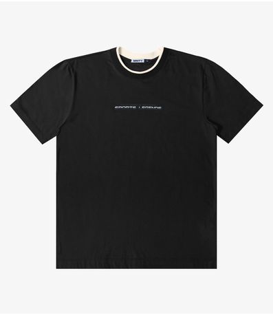 Camiseta Juvenil Meia Malha Masculina Minty Preto