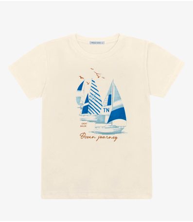 Camiseta Menino Cotton Trick Nick Bege