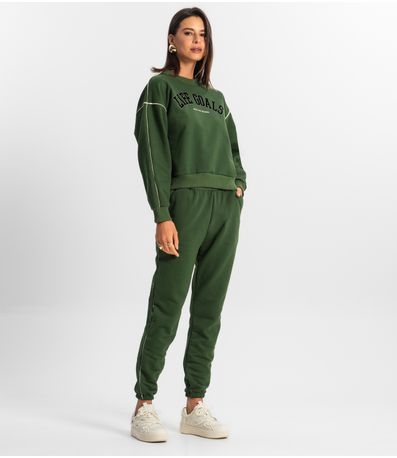 Conjunto Blusão com Calça Feminino Rovitex Verde