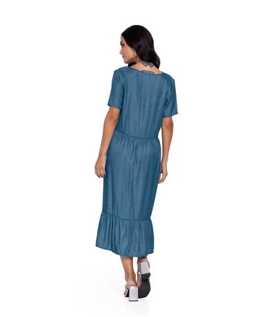 Vestido Midi Feminino Rovitex Azul