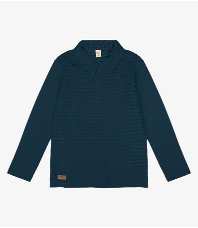 Camisa Listrada Infantil Manga Longa Trick Nick Azul