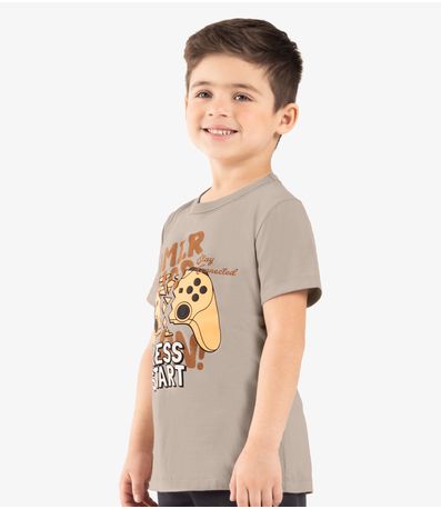 Camiseta Infantil Meia Malha Rovi Kids Marrom