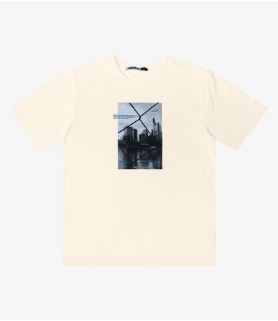 Camiseta Juvenil Meia Malha Masculina Minty Bege