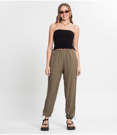 Calça Juvenil Feminina Em Sarja Minty Verde
