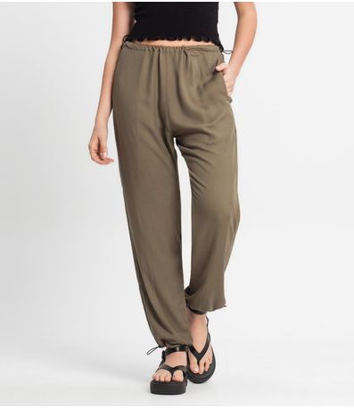 Calça Juvenil Feminina Em Sarja Minty Verde