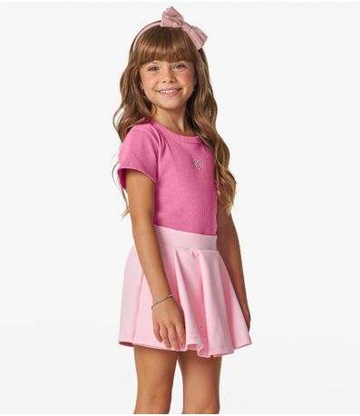 Blusa feminina em Ribana 2x1 Mescla Trick Nick Rosa