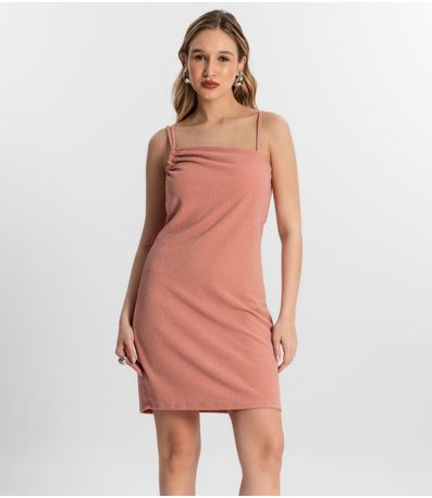 Vestido Feminino Em Lurex Endless Rosa