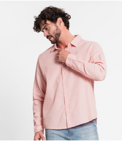 Camisa Manga Longa Fio Tinto Diametro Rosa