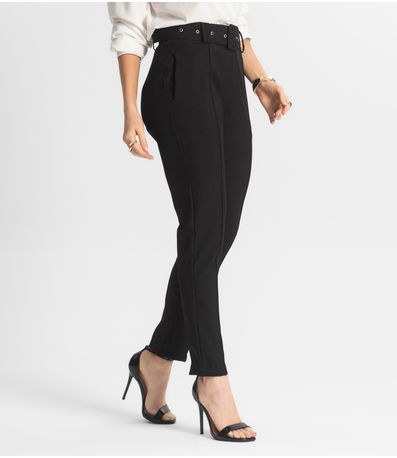 Calça Alfaiataria Tradicional Com Cinto Select Preto