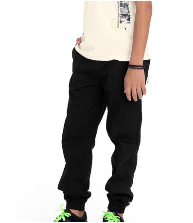 Calça Juvenil Masculina Em Sarja Minty Preto