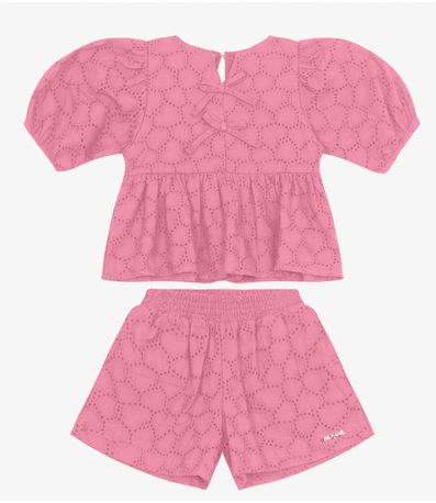 Conjunto Bata com Short em viscose KhyarTrick Nick Rosa