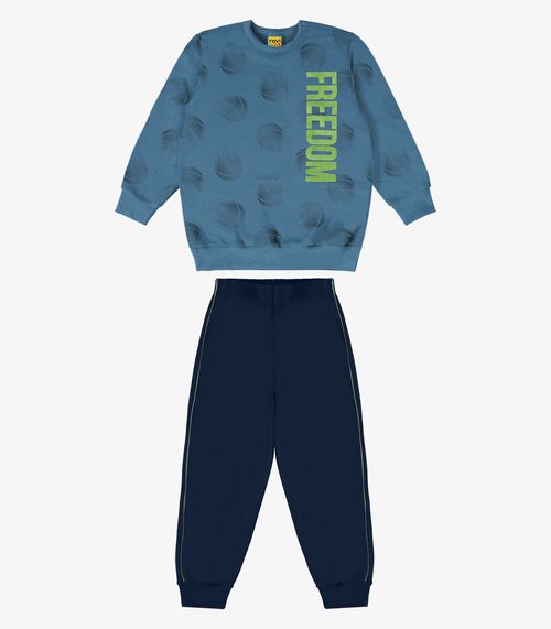 Conjunto Infantil Blusão Com Calça Rovi Kids Azul
