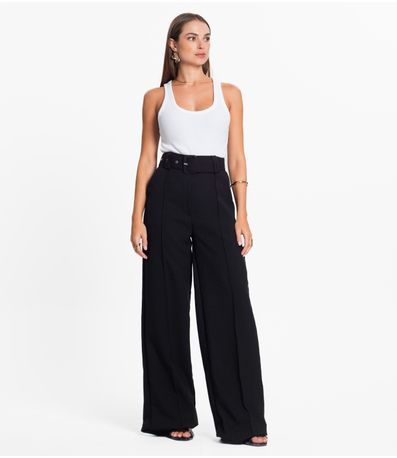Calça Feminina Pantalona Com Cinto Select Preto