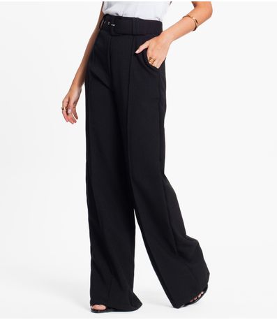 Calça Feminina Pantalona Com Cinto Select Preto