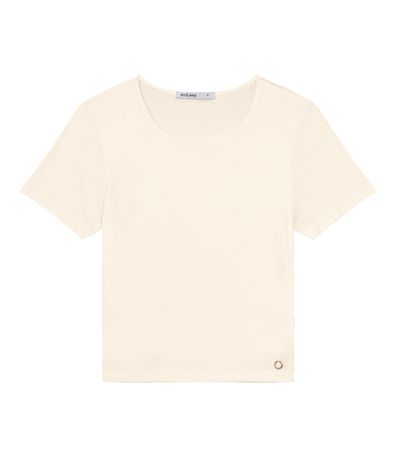 Blusa De Viscotorcion Básica Feminina Endless Bege