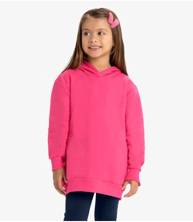 Blusão com capuz e bolso Rovi Kids Rosa