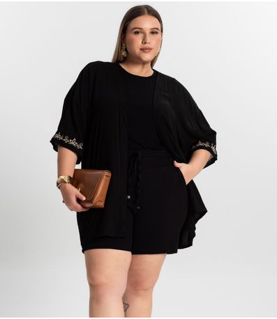 Kimono Plus Size Secret Glam Preto