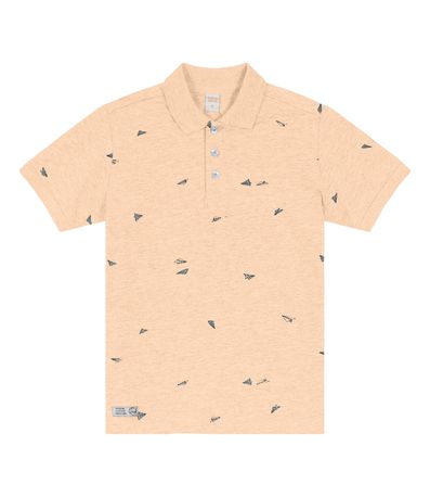 Camisa Polo Infantil Masculina Cotton Trick Nick Bege