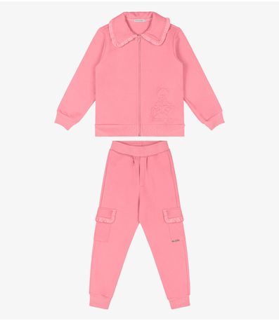 Conjunto Infantil Jaqueta Com Calça Trick Nick Rosa