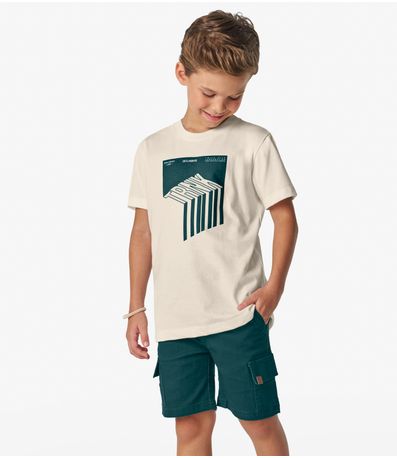 Conjunto Masculino Camiseta com Bermuda Trick Nick Off White