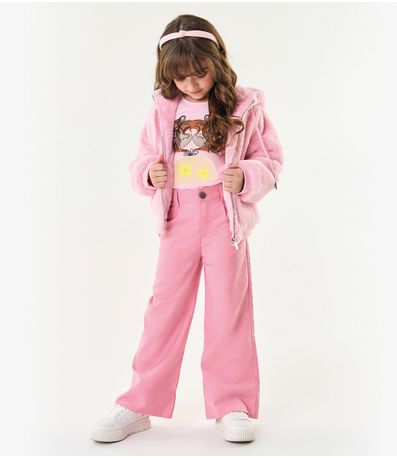Calça Infantil Feminina Wide Leg Trick Nick Rosa
