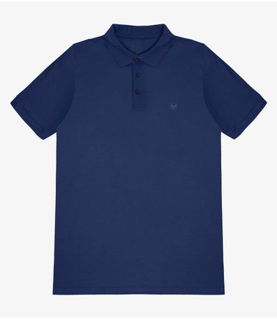 Camisa Polo Básica Plus Size MMT Azul