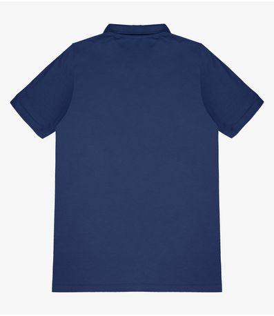 Camisa Polo Básica Plus Size MMT Azul