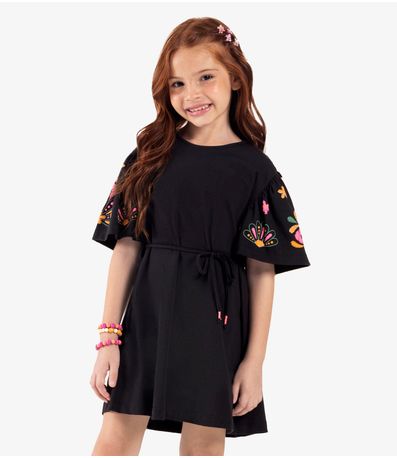 Vestido Infantil Meia Malha Rovi Kids Preto