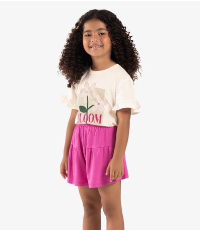 Conjunto Infantil Blusa Com Shorts Rovi Kids Bege