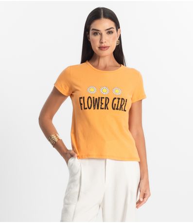 Blusa T-Shirt Feminina Estampada Select Laranja