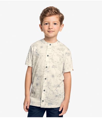 Camisa Infantil Estampada Trick Nick Bege