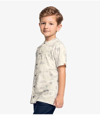 Camisa Infantil Estampada Trick Nick Bege