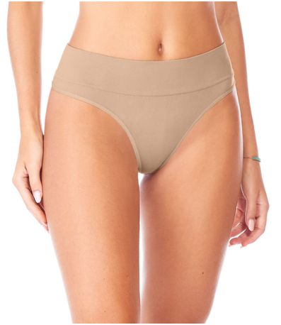 Calcinha Fio Cós Largo sem Costura Zee Rucci Bege
