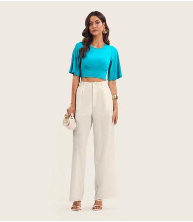 Blusa De Ribana Canelada Feminina Endless Azul