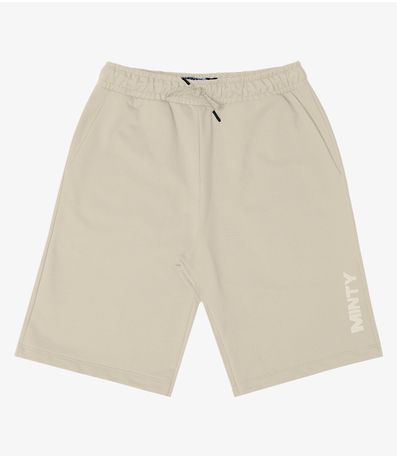 Bermuda Juvenil Em Moletom Masculina Minty Bege