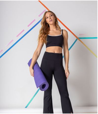 Top Tiras Contraste Rosa Maria Preto