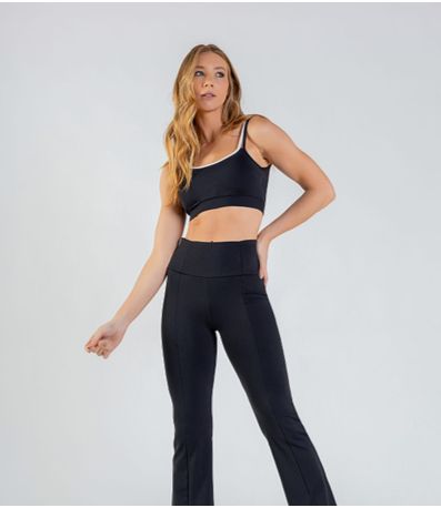 Top Tiras Contraste Rosa Maria Preto
