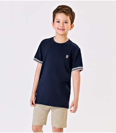 Camiseta Masculina em Cotton Leve Trick Nick Azul