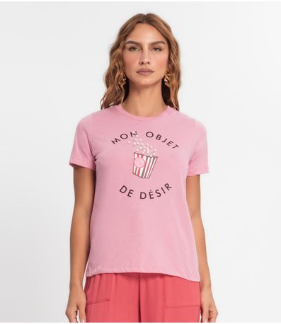 Camiseta Feminina Em Meia Malha Endless Rosa