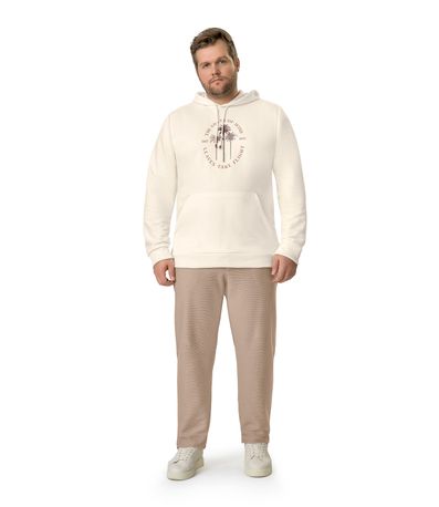 Blusão Masculino Plus Size Com Capuz Diametro Bege