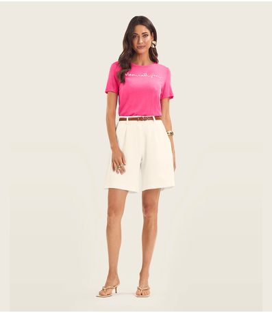 Camiseta De Visco Tricot Feminina Endless Rosa