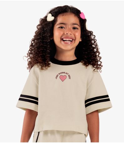 Conjunto Infantil Blusa Com Shorts Rovi Kids Bege