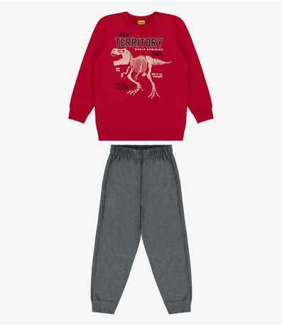 Conjunto Infantil Blusão Com Calça Rovi Kids Vermelho