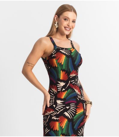 Vestido Midi Canelado Select Vermelho